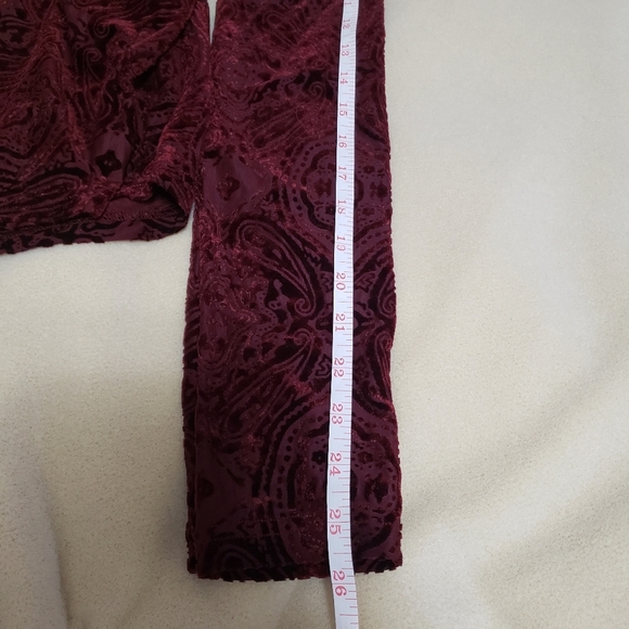 Free People Velvet City Limits Burgundy Top - Picture 7 of 12